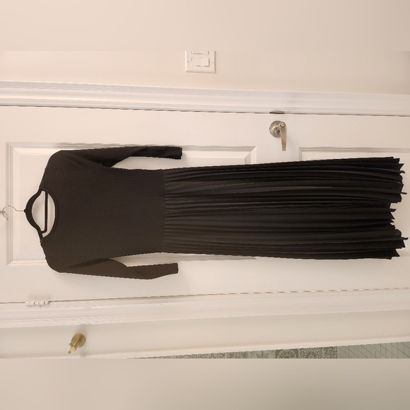 Massimo Dutti, M, Black, Pleated Dress - Picture 2 of 3